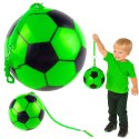Piłka Gumowa Wzór Piłki Nożnej Uchwyt Na Sprężynę Zielona 22cm LEAN TOYS