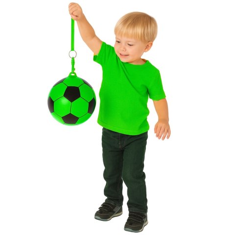 Piłka Gumowa Wzór Piłki Nożnej Uchwyt Na Sprężynę Zielona 22cm LEAN TOYS