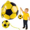 Piłka Gumowa Wzór Piłki Nożnej Uchwyt Na Sprężynę Żółta 22cm LEAN Toys