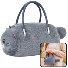 Pluszowa Torebka W Kształcie Kota Uchwyty Łańcuszek Szara LEAN Toys