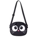 Torba Saszetka Kot Zasuwana Kieszeń Regulowany Pas Czarna 21 x 16 cm LEAN Toys