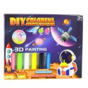 Zestaw Do Malowania Kosmos 3D DIY 6 Farbek Zawieszki 12 szt. LEAN Toys