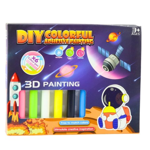 Zestaw Do Malowania Kosmos 3D DIY 6 Farbek Zawieszki 12 szt. LEAN Toys