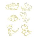 Zestaw Kreatywny DIY Witraże Breloki Dinozaury Pisaki 6 szt. LEAN Toys