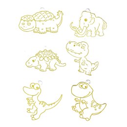 Zestaw Kreatywny DIY Witraże Breloki Dinozaury Pisaki 6 szt. LEAN Toys