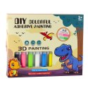 Zestaw Kreatywny DIY Witraże Breloki Dinozaury Pisaki 6 szt. LEAN Toys