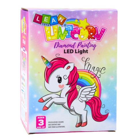 Zestaw Kreatywny Jednorożec W Słoiku Diamenty Lampka Nocna Pilot DIY LEAN Toys
