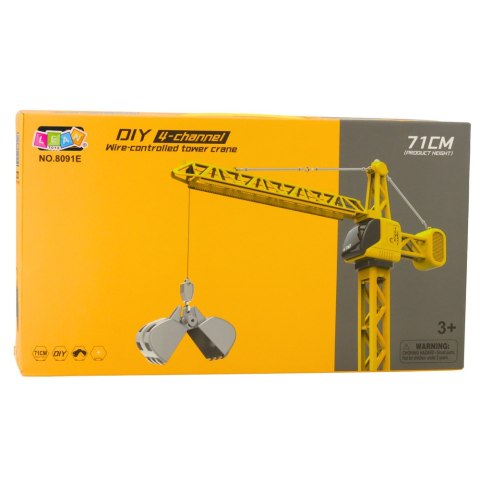 Dźwig Żuraw Budowlany Zdalnie Sterowany RC Przewodowy Obrót 360° 71 cm LEAN Toys