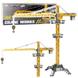 Dźwig Żuraw Zdalnie Sterowany RC Światła LED Obrót 360° 1:36 120 cm LEAN Toys