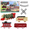Kolejka Elektryczna Pociąg Klasyczny Światła Dźwięki Dym 24 el. LEAN Toys