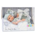 Lalka Bobas Niemowlak Szare Ubranko Czapeczka Śliniaczek 18 cm LEAN Toys