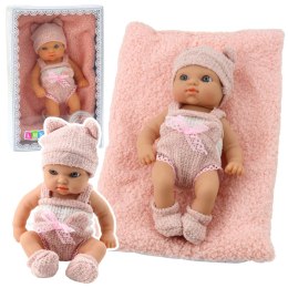 Lalka Bobas Niemowlak Z Kocykiem Biało-Różowe Ubranko Czapeczka 18 cm LEAN Toys