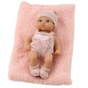 Lalka Bobas Niemowlak Z Kocykiem Biało-Różowe Ubranko Czapeczka 18 cm LEAN Toys