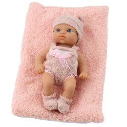 Lalka Bobas Niemowlak Z Kocykiem Biało-Różowe Ubranko Czapeczka 18 cm LEAN Toys