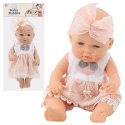 Lalka Bobas W Różowej Sukience Opaska Ruchome Rączki Nóżki 30cm LEAN Toys