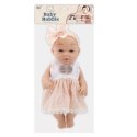Lalka Bobas W Różowej Sukience Opaska Ruchome Rączki Nóżki 30cm LEAN Toys