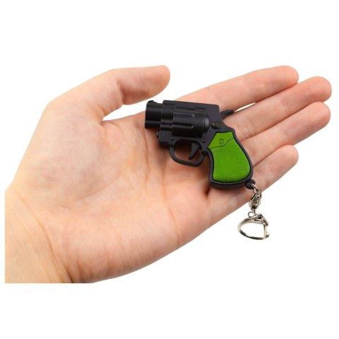 Mini Pistolet Rewolwer Brelok Gadżet Światło LED Laser 6,5 cm LEAN TOYS