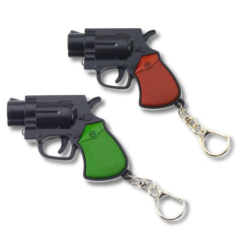 Mini Pistolet Rewolwer Brelok Gadżet Światło LED Laser 6,5 cm LEAN TOYS