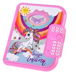 Pamiętnik Notatnik Na Kod Jednorożec Nagrywanie Głosu Quiz Melodie Różowy LEAN Toys