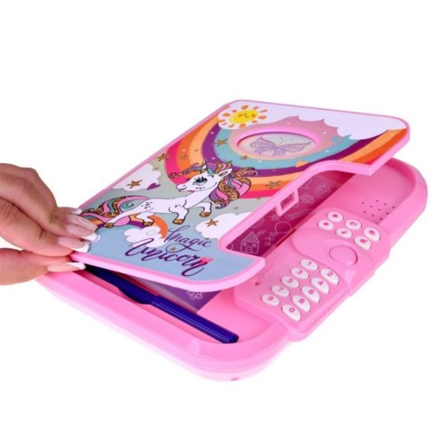 Pamiętnik Notatnik Na Kod Jednorożec Nagrywanie Głosu Quiz Melodie Różowy LEAN Toys