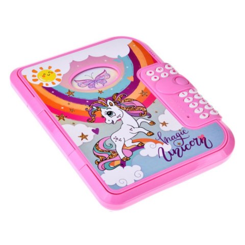 Pamiętnik Notatnik Na Kod Jednorożec Nagrywanie Głosu Quiz Melodie Różowy LEAN Toys