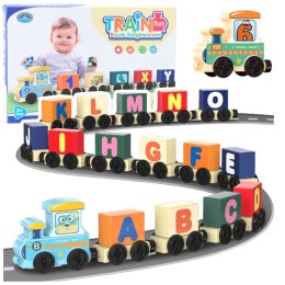 Pociąg Edukacyjny Klocki Do Złożenia Litery Cyfry Kolorowy 16 el. LEAN Toys