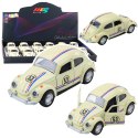 Samochód Klasyczny Garbus Metalowy Napęd Otwierane Drzwi Beżowy 1:32 LEAN TOYS