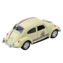 Samochód Klasyczny Garbus Metalowy Napęd Otwierane Drzwi Beżowy 1:32 LEAN TOYS