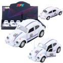 Samochód Klasyczny Garbus Metalowy Napęd Otwierane Drzwi Biały 1:32 LEAN TOYS