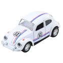 Samochód Klasyczny Garbus Metalowy Napęd Otwierane Drzwi Biały 1:32 LEAN TOYS
