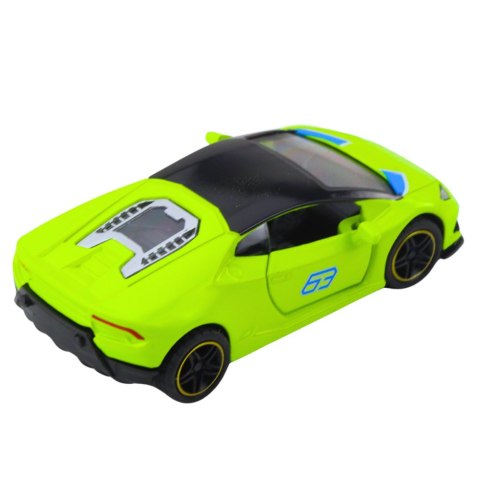 Samochód Sportowy Napęd Pull Back Metalowy Neonowy Zielony 1:43 LEAN TOYS
