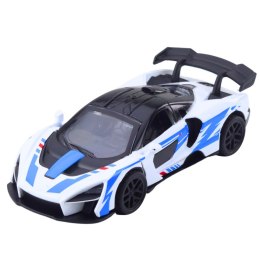 Samochód Sportowy Wyścigowy Metalowy Napęd Otwierane Drzwi Biały 1:32 LEAN TOYS