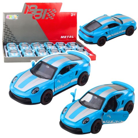 Samochód Wyścigowy Metalowy Napęd Otwierane Drzwi Niebieski GTRS 1:43 LEAN Toys