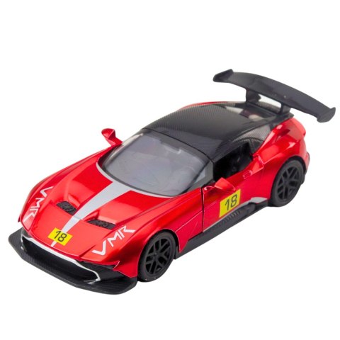 Samochód Wyścigowy Sportowy Metalowy Napęd Otwierane Drzwi Czerwony 1:32 LEAN TOYS