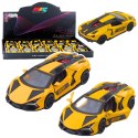 Samochód Wyścigowy Sportowy Metalowy Napęd Otwierane Drzwi Żółty 1:32 LEAN TOYS