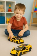 Samochód Wyścigowy Sportowy Metalowy Napęd Otwierane Drzwi Żółty 1:32 LEAN TOYS