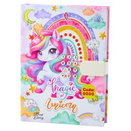 Uroczy Pamiętnik Notatnik Na Kod Jednorożec Melodie Kolorowe Strony LEAN Toys