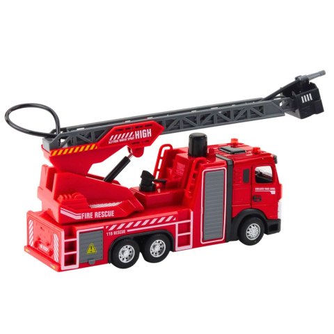 Wóz Strażacki Z Wysięgnikiem Wąż Rozpylanie Wody Światła Dźwięki LEAN Toys