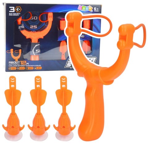 Zestaw Do Strzelenia Gra Zręcznościowa Proca Strzałki Z Przyssawkami 3 szt. LEAN Toys