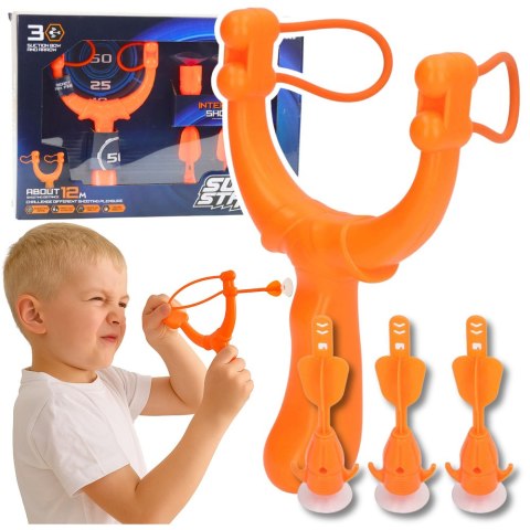 Zestaw Do Strzelenia Gra Zręcznościowa Proca Strzałki Z Przyssawkami 3 szt. LEAN Toys