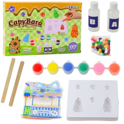 Zestaw Kreatywny Do Tworzenia Żelowych Figurek DIY Kapibara 18 el. LEAN Toys
