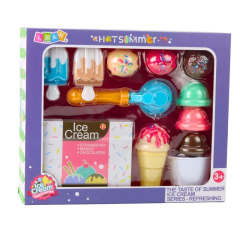 Zestaw Słodkości Lody Dla Dzieci Łyżka Do Lodów Pudełko 14 el. LEAN Toys