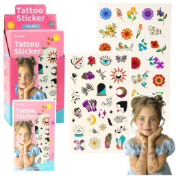 Zestaw Tatuaże Zmywalne Dla Dzieci Wzory Kwiaty 60 Wzorów LEAN TOYS