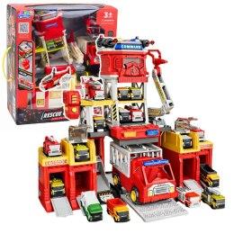 Zestaw Zabawkowy Remiza Strażacka Centrum Ratunkowe Światła Dźwięki LEAN Toys