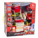Zestaw Zabawkowy Remiza Strażacka Centrum Ratunkowe Światła Dźwięki LEAN Toys