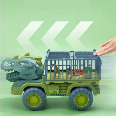 Auto Transporter Ciężarówka Dinozaury Figurki Zielony 3szt. LEAN Toys