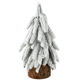 Choinka Ozdobna Dekoracyjna Sztuczna Na Pniu Pokryta Śniegiem 30 x 10 cm LEAN