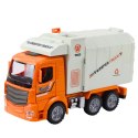 Ciężarówka Śmieciarka Miejska Światła Dźwięki Pomarańczowa LEAN Toys