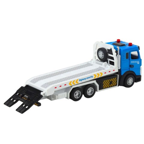 Ciężarówka Transportowa Laweta Ruchoma Platforma Światła Dźwięki LEAN Toys