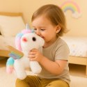 Jednorożec Pluszowy Interaktywny Porusza Się Dźwięki Biały 21 cm LEAN Toys